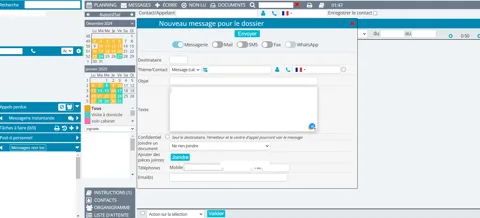 Capture d’un agenda professionnel : liste des rendez-vous du jour.